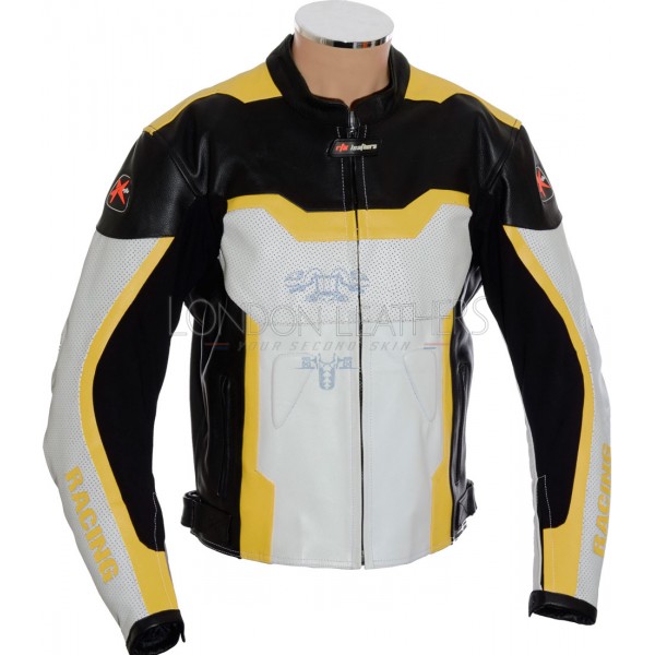 RTX Yellow Arbiter Sports Leather CE Biker Jacket